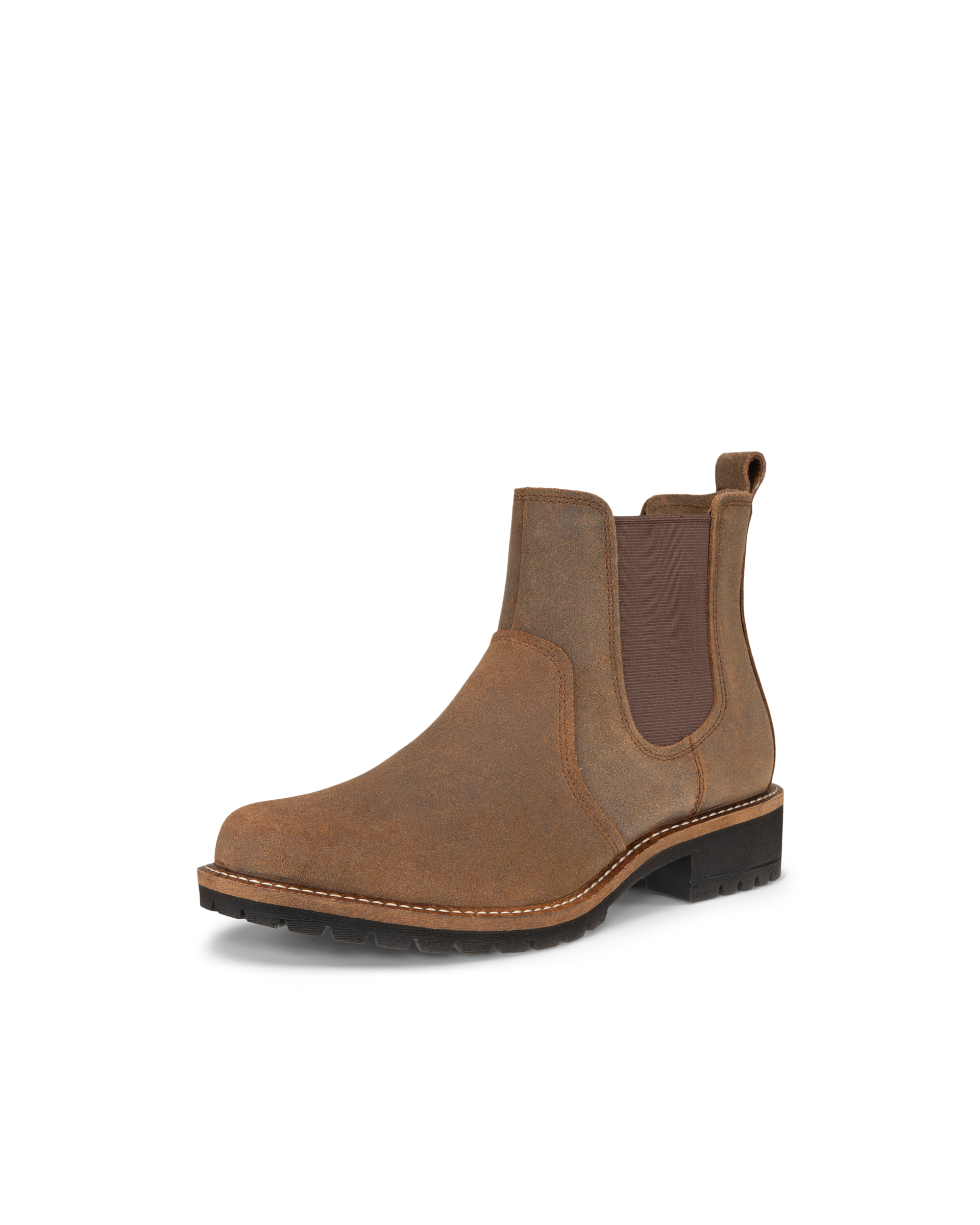 Women's ECCO® Elaina Suede Chelsea Boot - Brown - Main