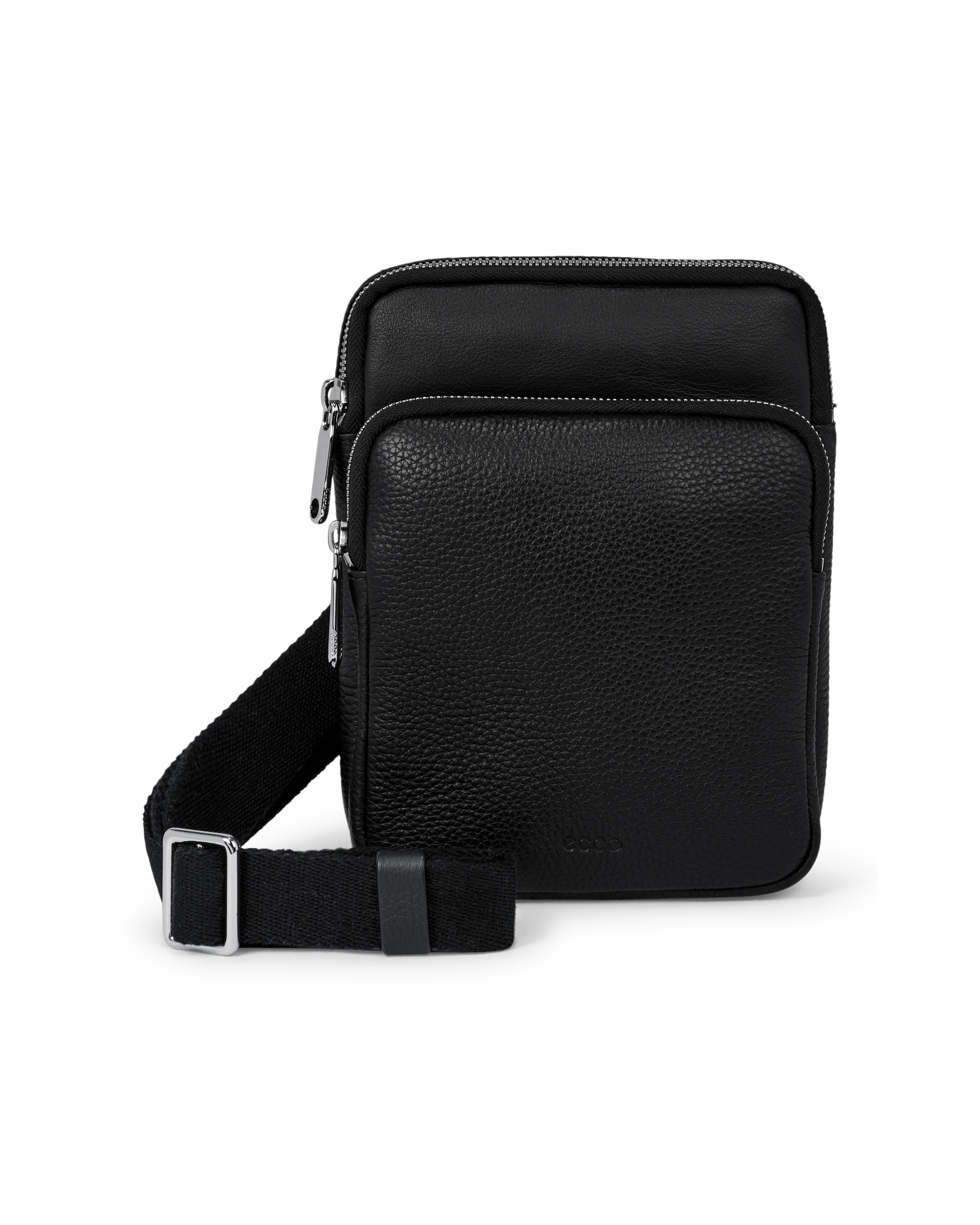 ECCO® Textureblock Leather Crossbody Bag - Black - Main