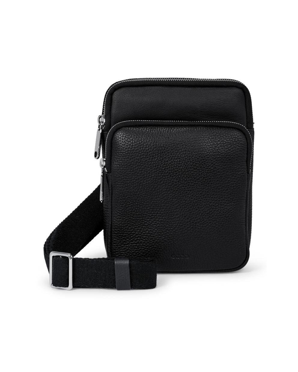 ECCO® Textureblock Leather Crossbody Bag - Black - Main