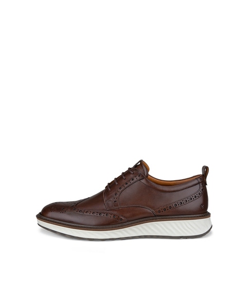 ECCO ST.1 Hybrid メンズ レザーブローグシューズ | Brown
