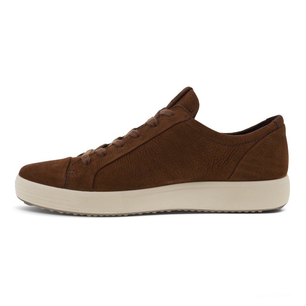 Men's ECCO® Soft 7 Nubuck Sneaker - Brown - Inside