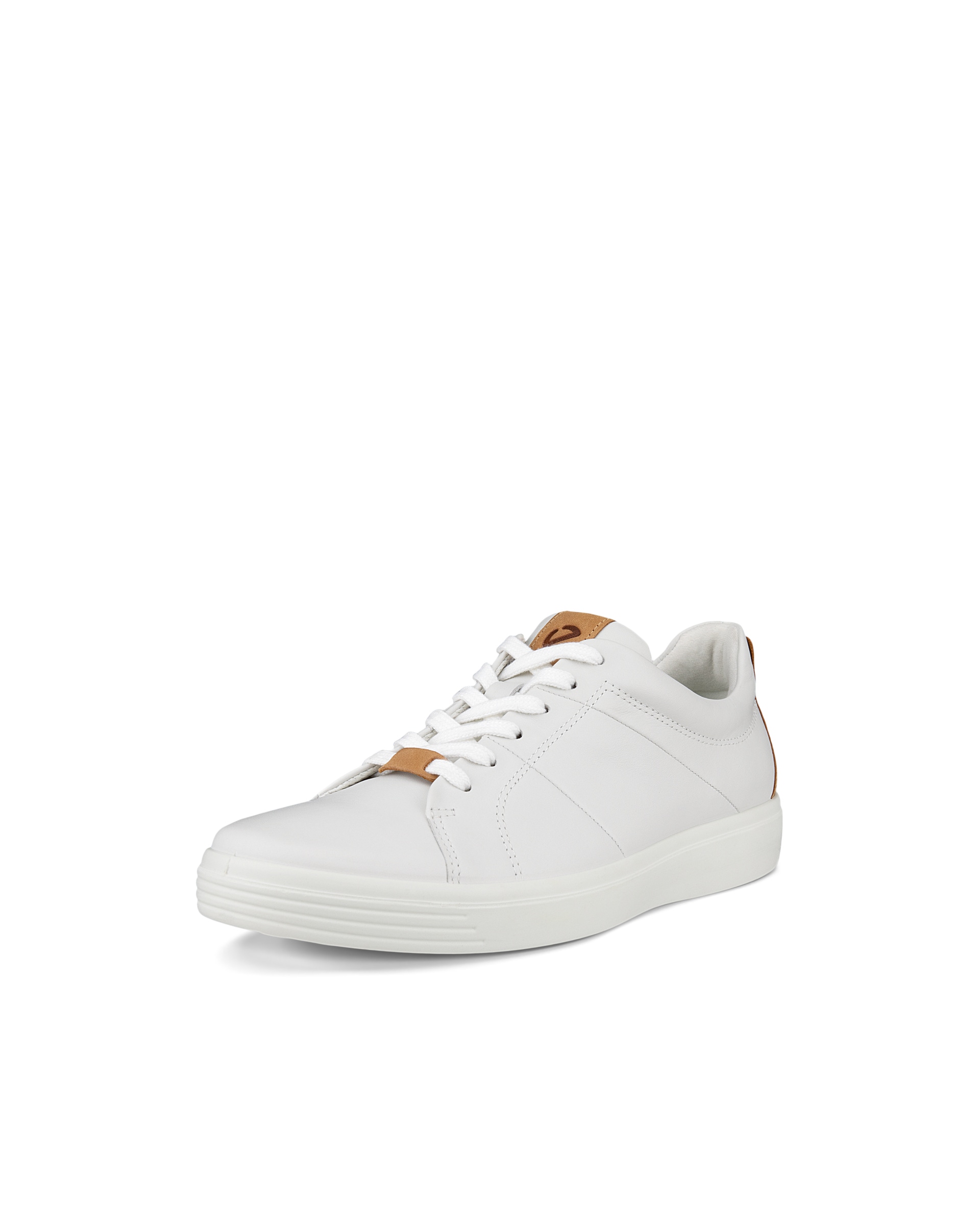 Men's ECCO® Soft Classic Leather Sneaker - White - Main