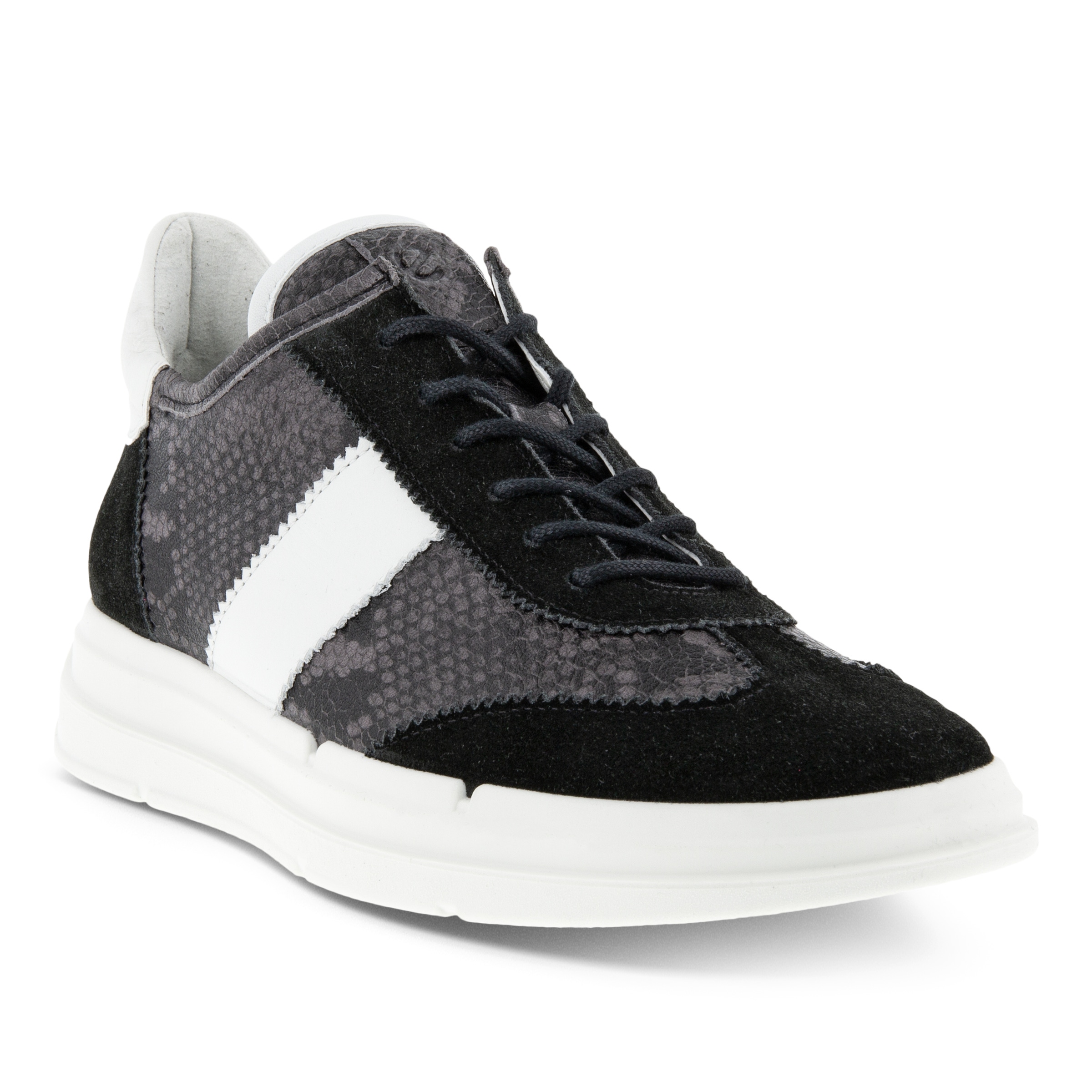 ECCO Soft X Women's Retro-inspired Leather Sneaker - Black - Main