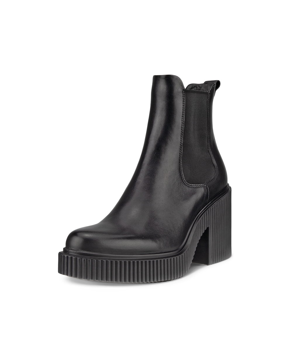 ECCO® Fluted Heel nahast Chelsea poolsaapad naistele - Must - Main