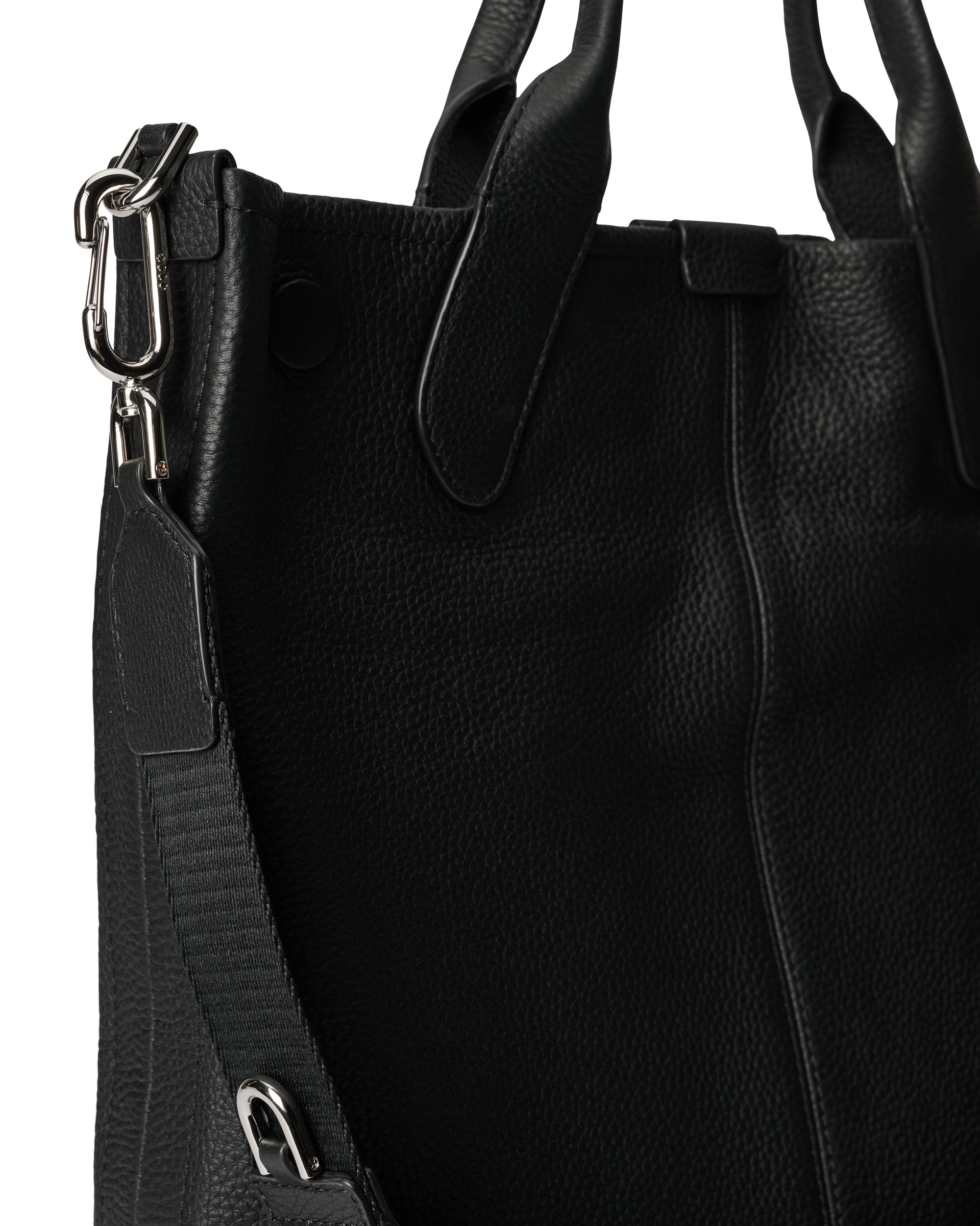 ECCO® Soft North-South Leather Tote Bag - Black - Detail-1