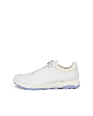 여성용 ECCO Golf Biom Hybrid 3 가죽 골프 슈즈 - White - Outside