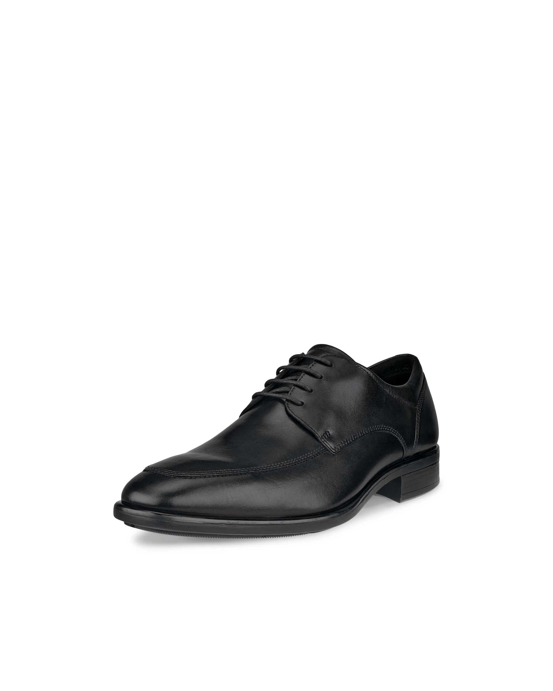 Men's ECCO® Citytray Leather Derby Shoe - Black - Main