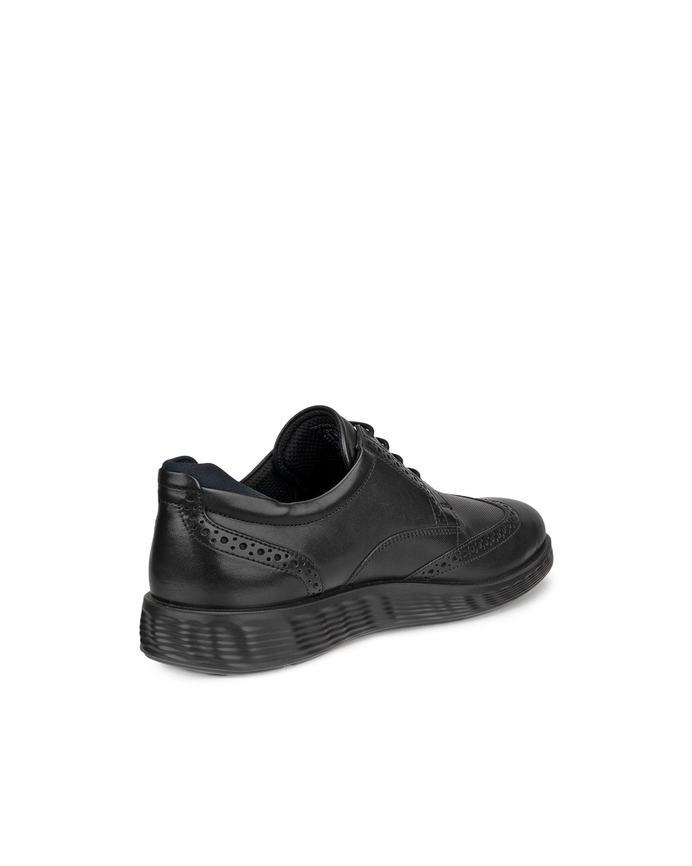 Men's ECCO® S Lite Hybrid Leather Brogue Shoe - Black - Back