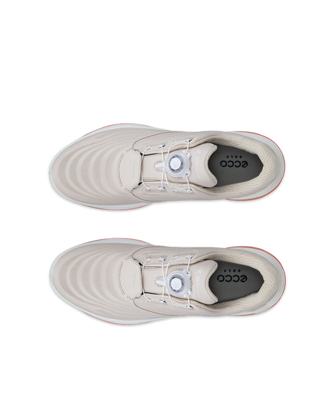 Zapatos golf impermeable de piel ECCO® Golf LT1 para mujer - Beis - Top left pair