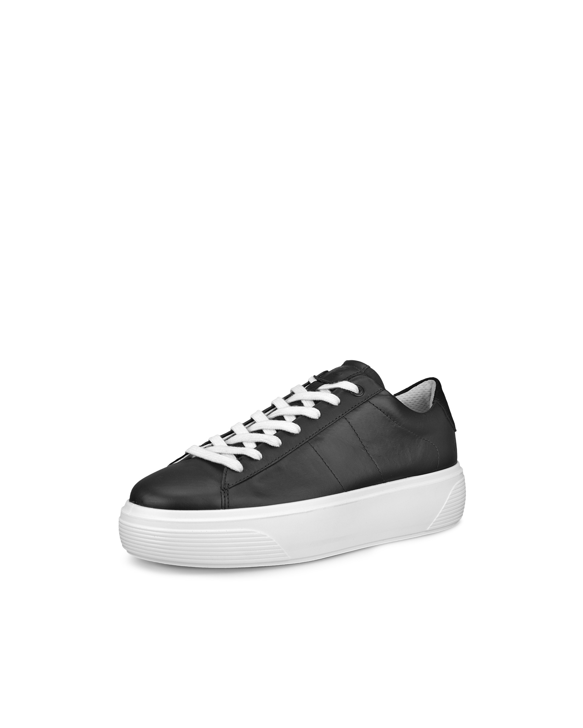 Women's ECCO® Street Platform Leather Sneaker - Black - Main