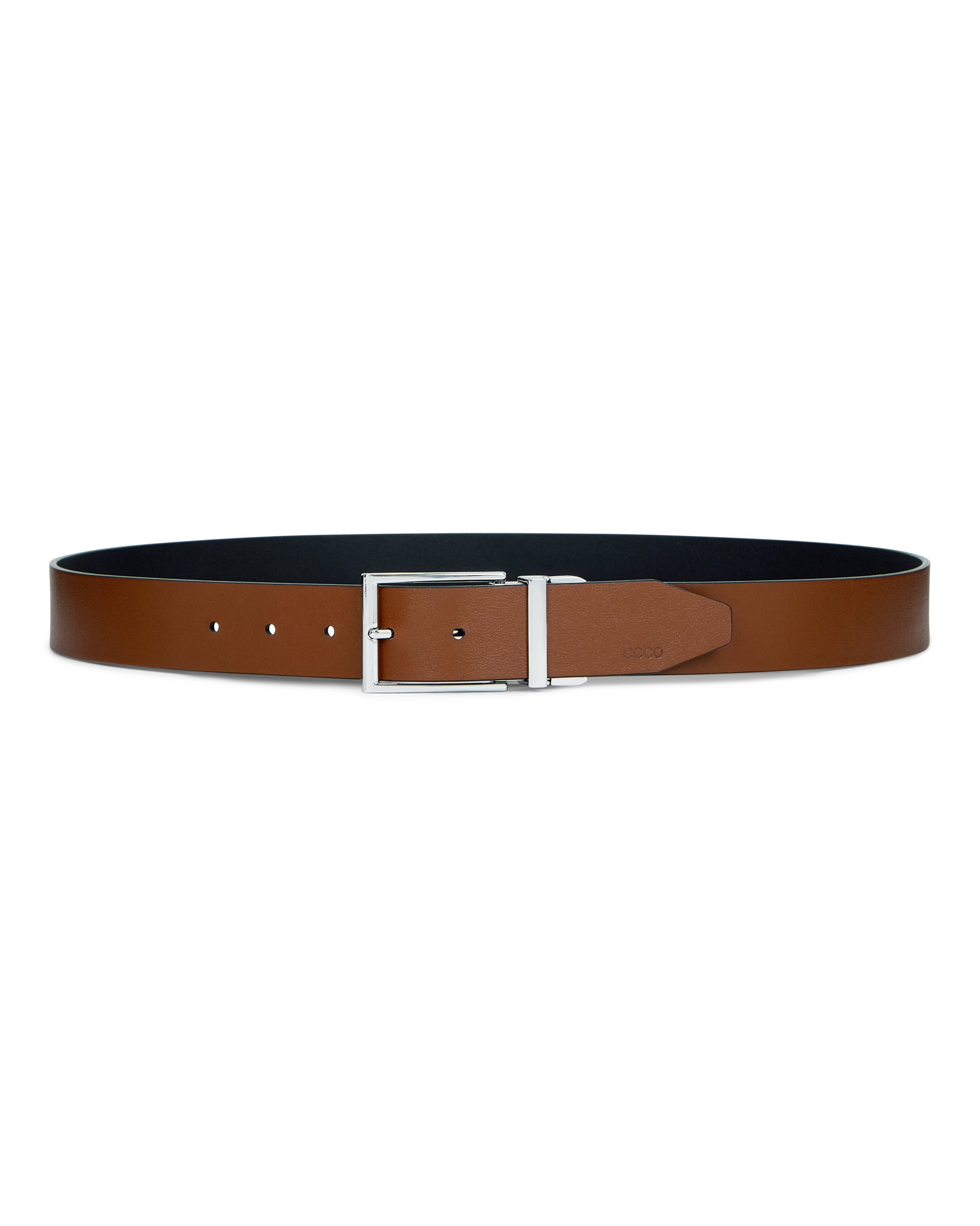 ECCO® Ceinture en cuir réversible pour homme - Noir - Back