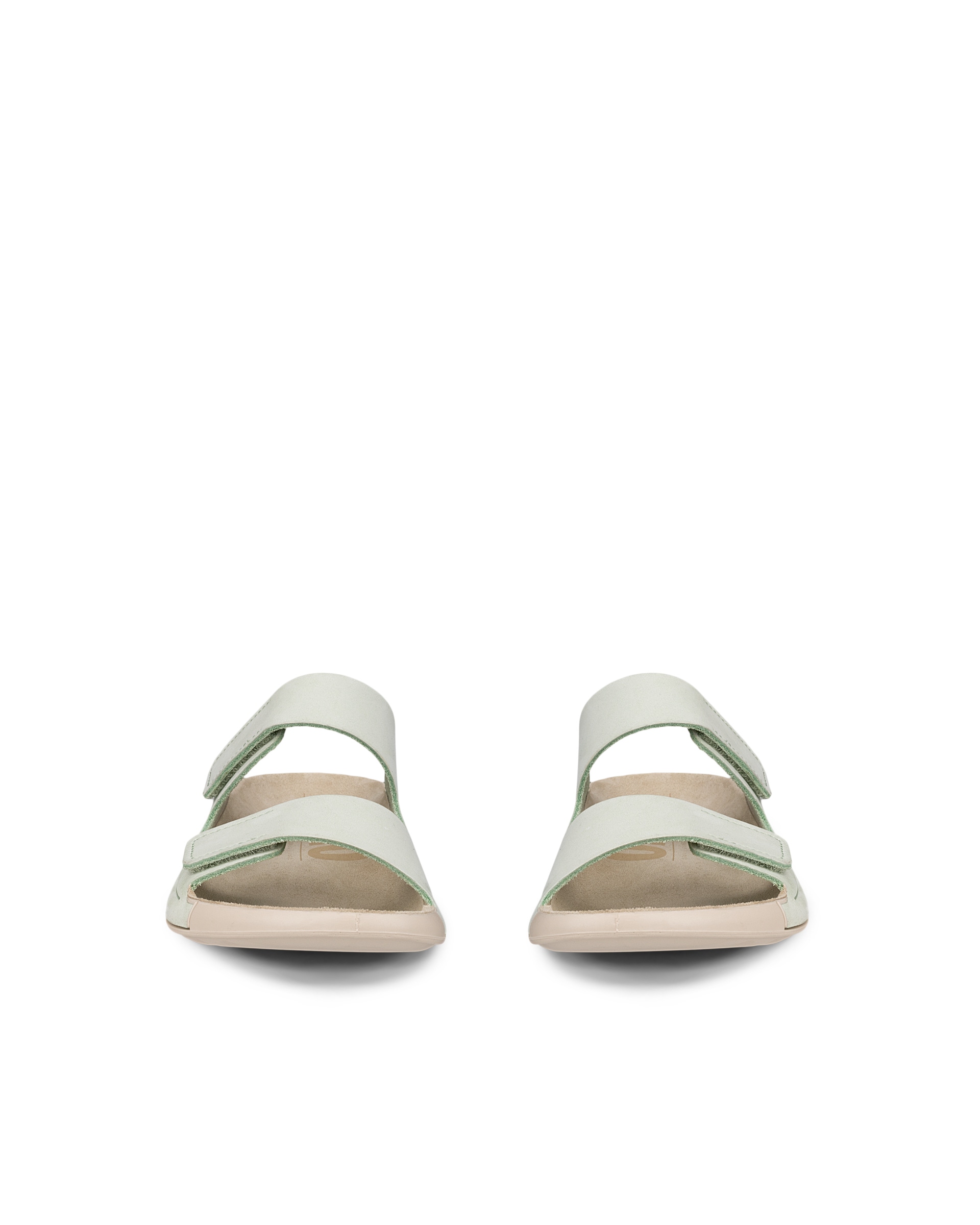 Women's ECCO® Cozmo Nubuck Two Strap Sandal - Green - Front pair