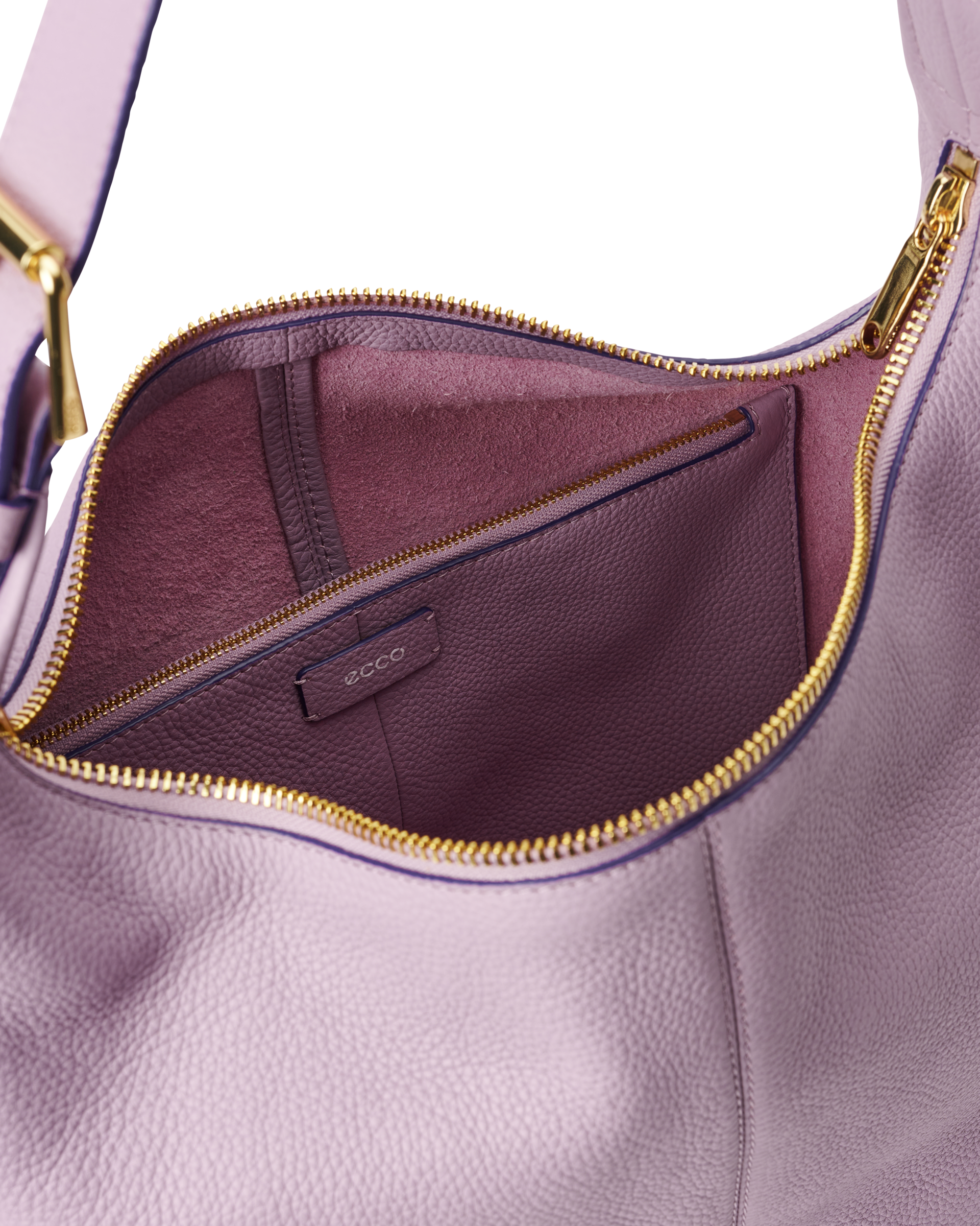 ECCO® Leather Hobo Bag - Purple - Inside