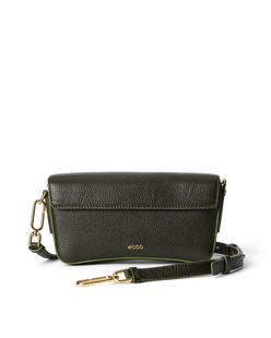 ECCO® Pinch Pebbled Leather Pinch Crossbody Bag - Green - Main