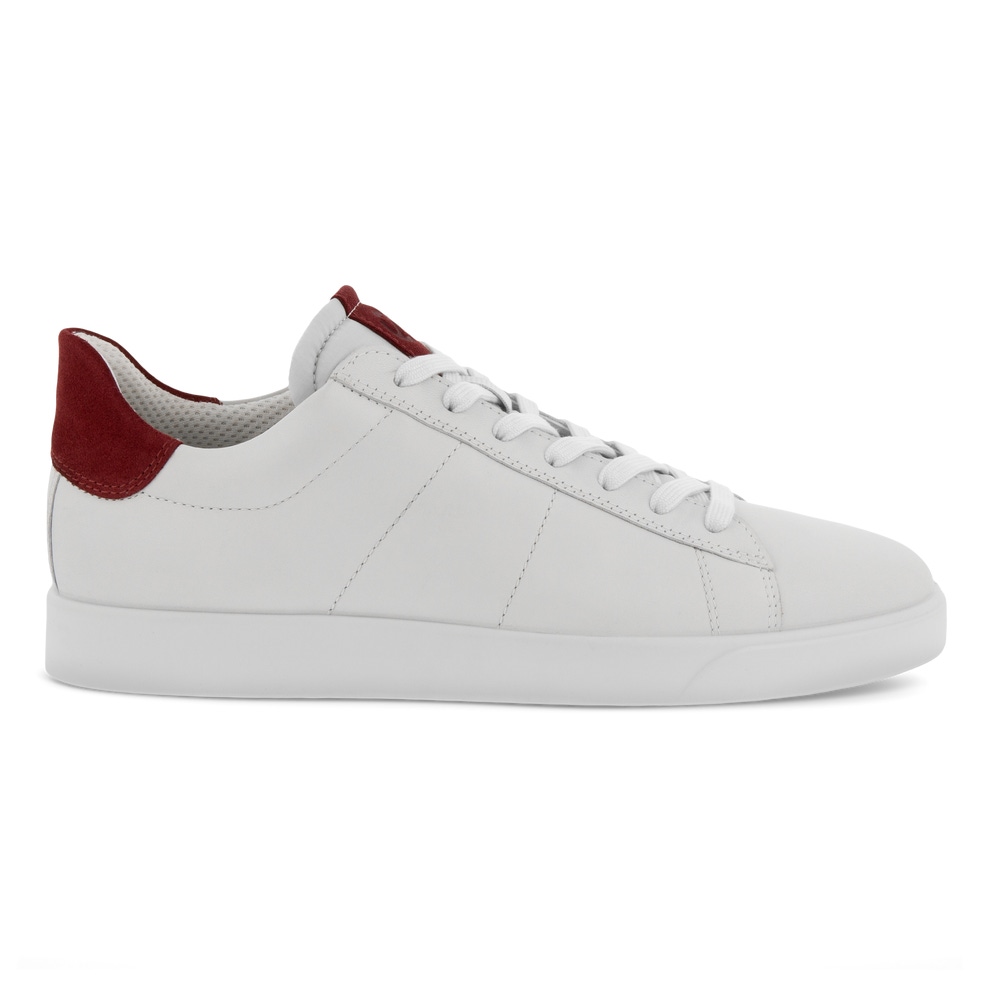 Men's ECCO® Street Lite Leather Sneaker - White - Outside