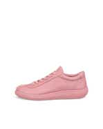 Women's ECCO® Soft Zero Leather Sneaker - Pink - Outside