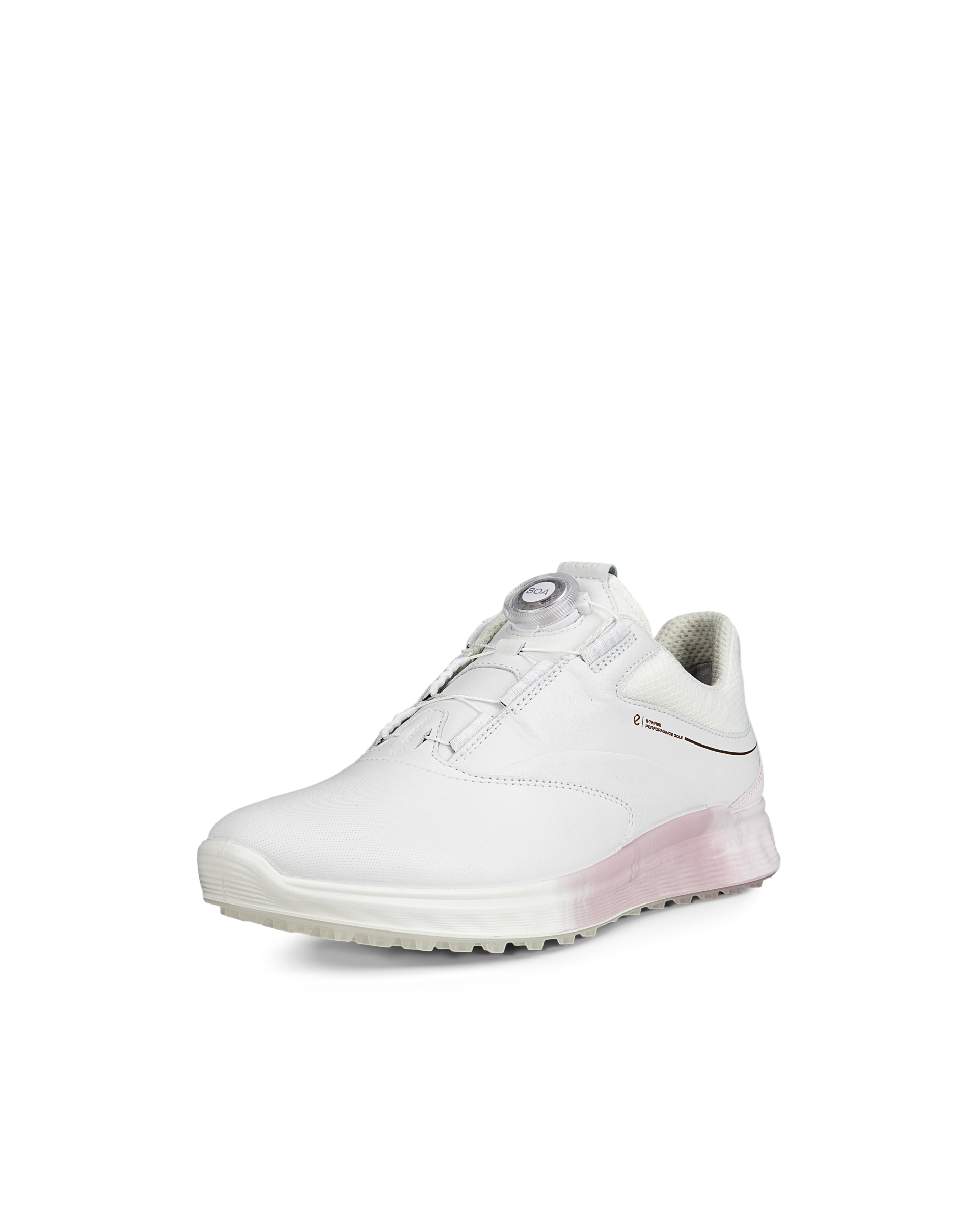 Women's ECCO® Golf S-Three BOA Leather Gore-Tex Shoe - White - Main