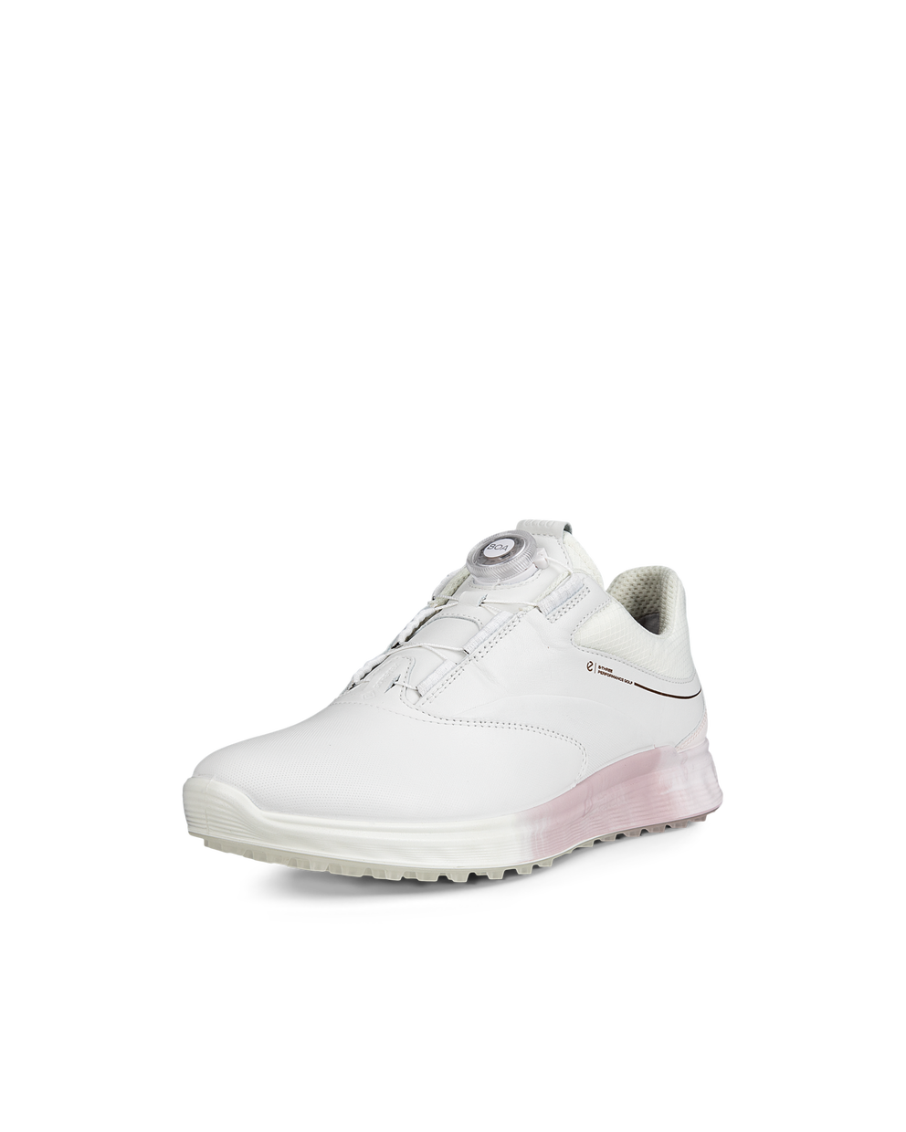 Women's ECCO® Golf S-Three BOA Leather Gore-Tex Shoe - White - Main