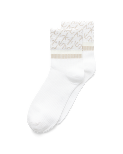 ECCO® Wave Ankle-Cut Socks - White - Main