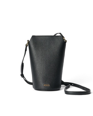 ECCO® Pot Pebbled Leather Crossbody Bag - Black - Main