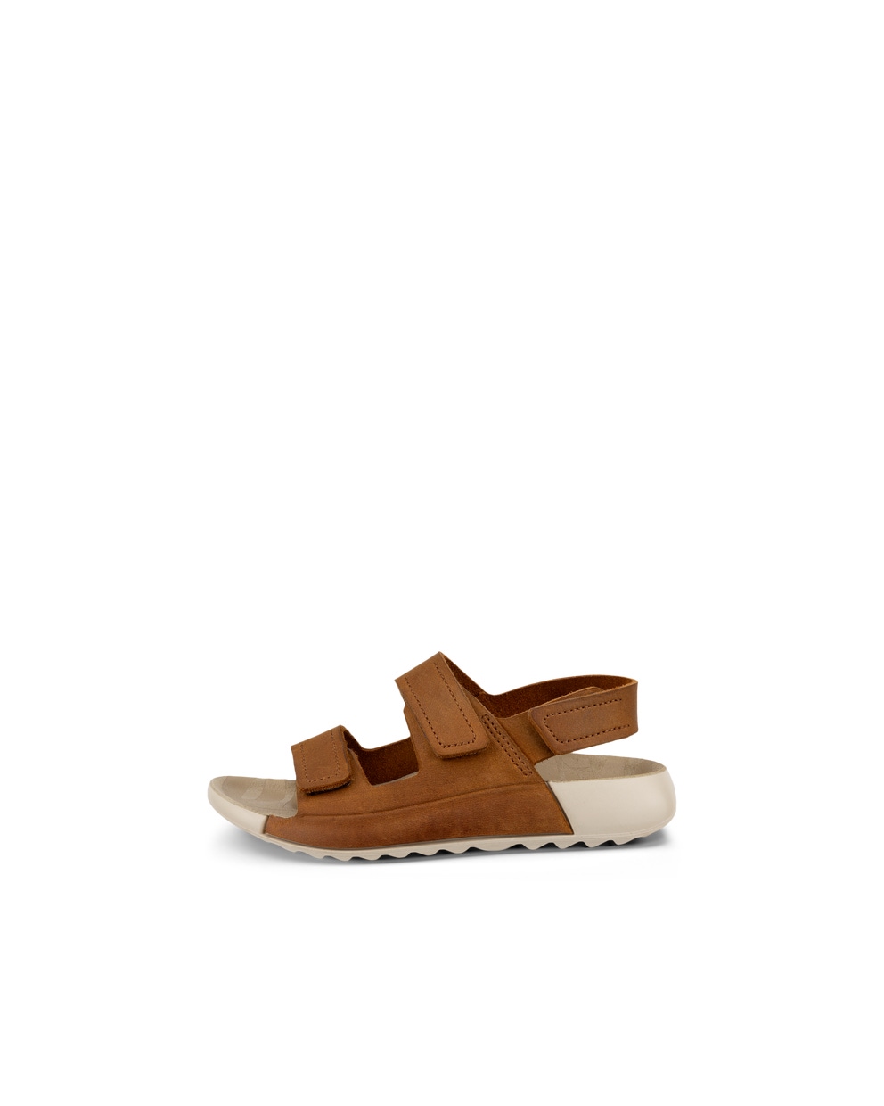 Kids' ECCO® Cozmo Nubuck Two Strap Sandal - Brown - Outside