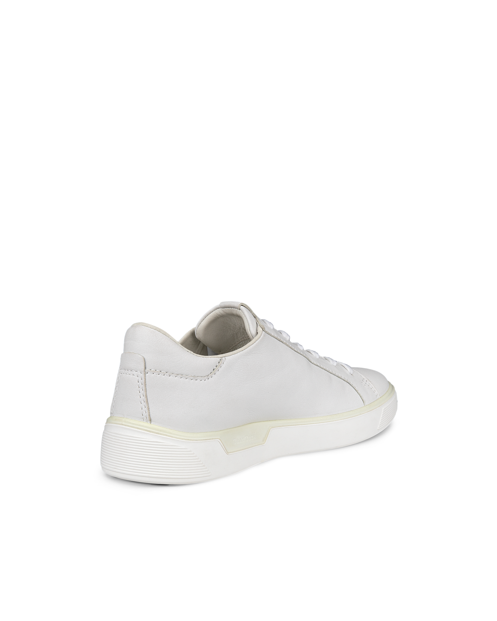 Men's ECCO® Street Tray Leather Sneaker - White - Back