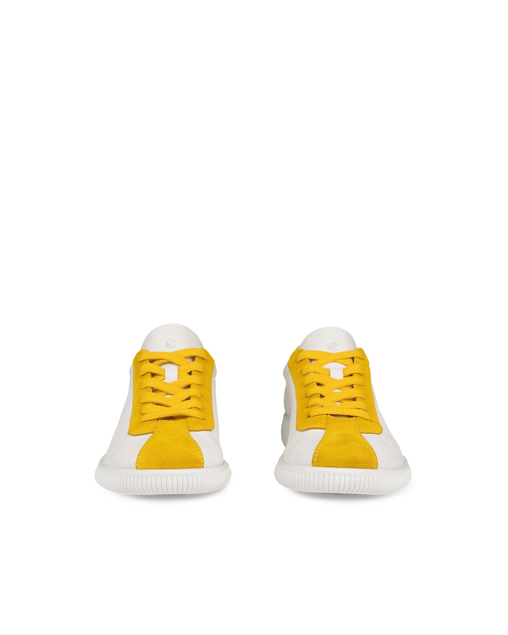 여성용 ECCO® Soft Zero 가죽 트레이너 - Yellow - Front pair