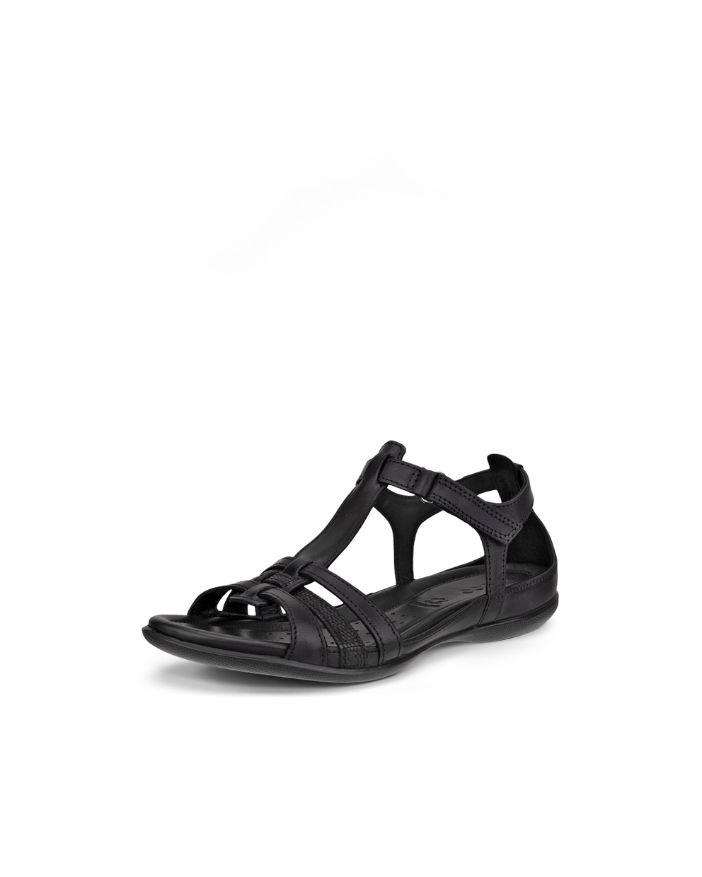 ECCO Flash T-strap Sandals - Black - Main