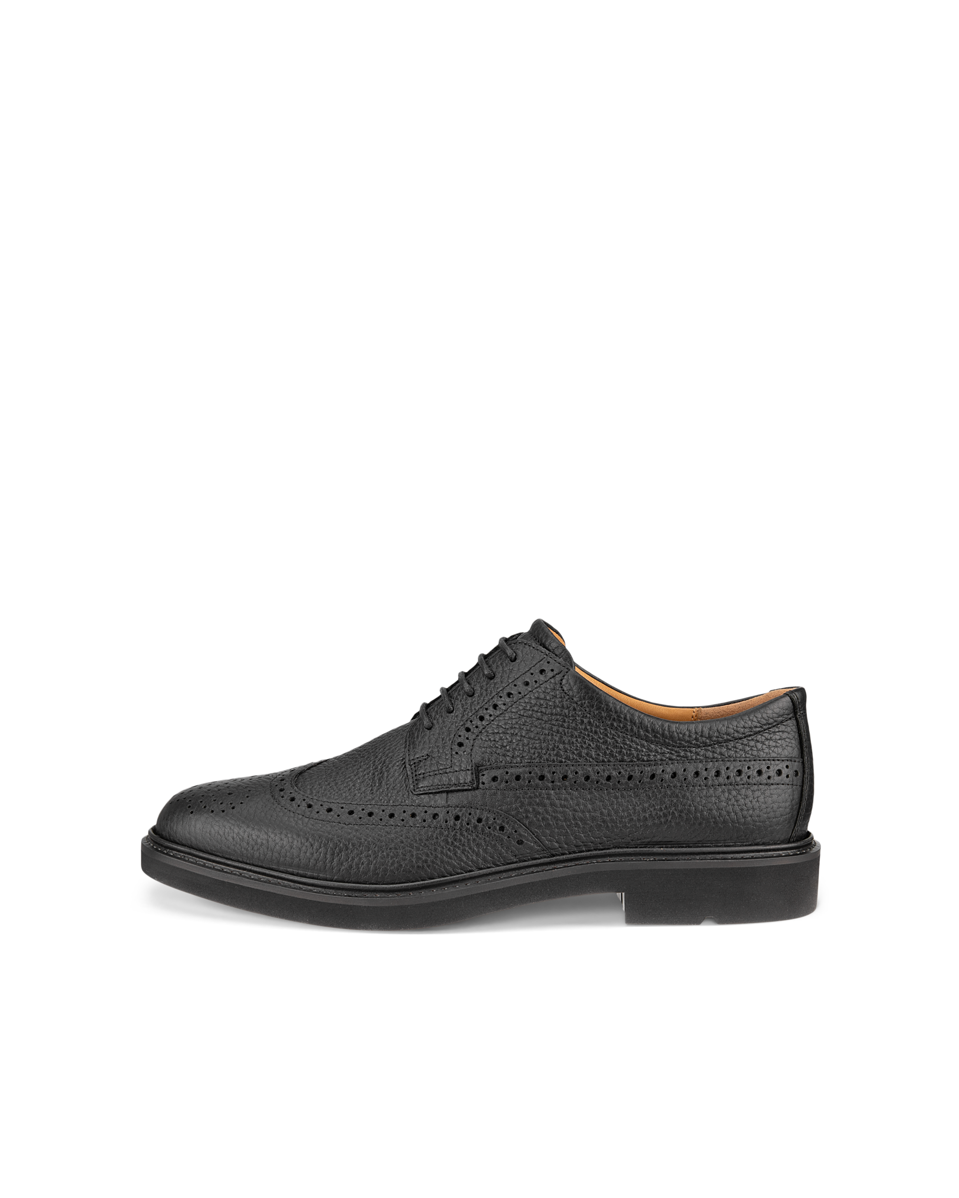 Men's ECCO® Metropole London Leather Brogue Shoe - Black - Outside