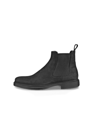 Men's ECCO® Helsinki 2 Nubuck Chelsea Boot - Black - Outside