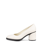 Women's ECCO® Sculpted Lx 55 Leather Block-Heeled Pump - White - Outside