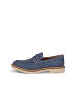 Men's ECCO® Metropole London Nubuck Moc-Toe Shoe - Grey - Outside