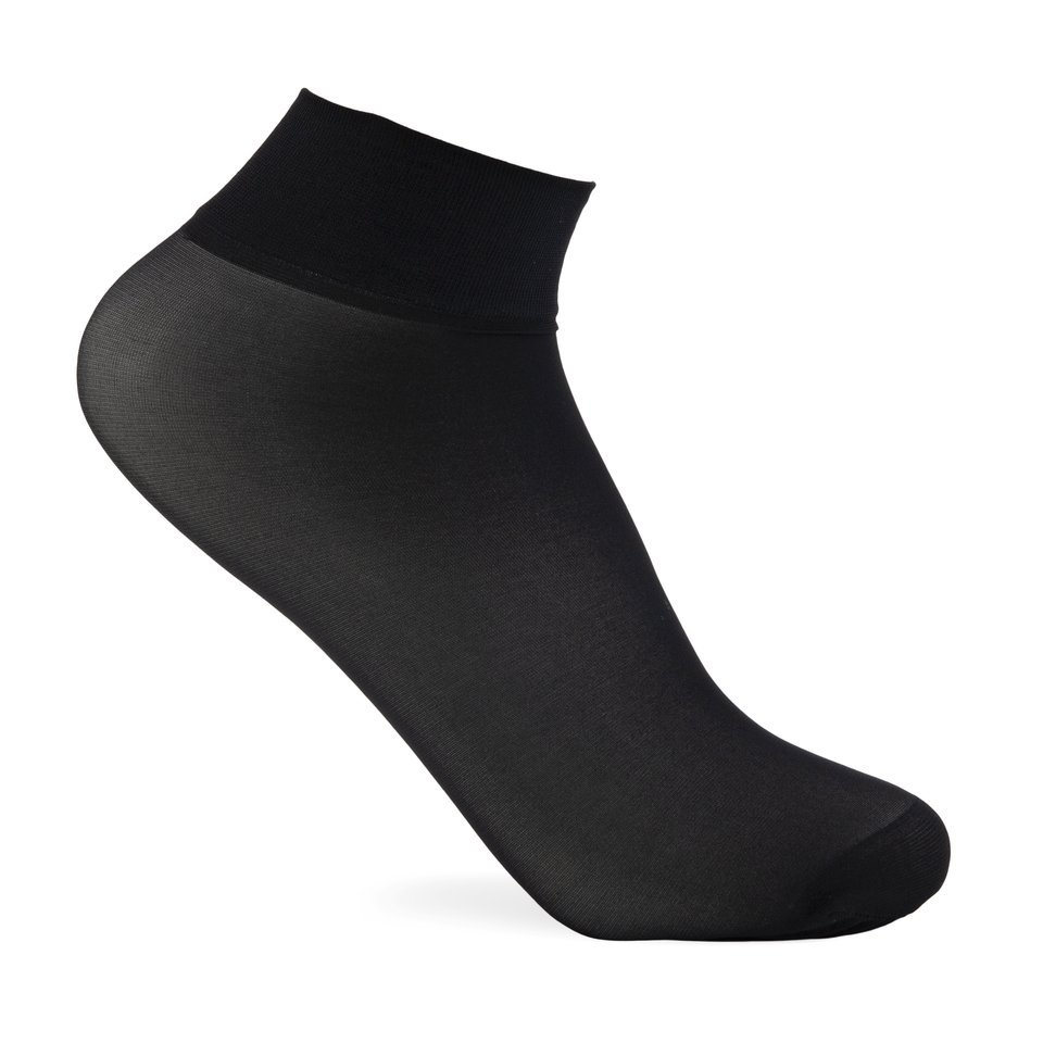 ECCO Women's Light Ankle-cut 2-pack Stocking Socks - Black - Back