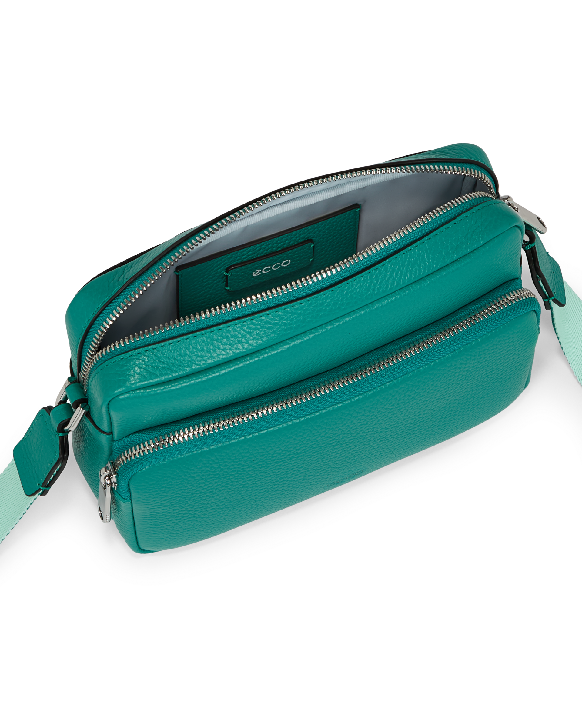 ECCO® Camera Bag Pebbled Leather Camera Bag - Green - Inside