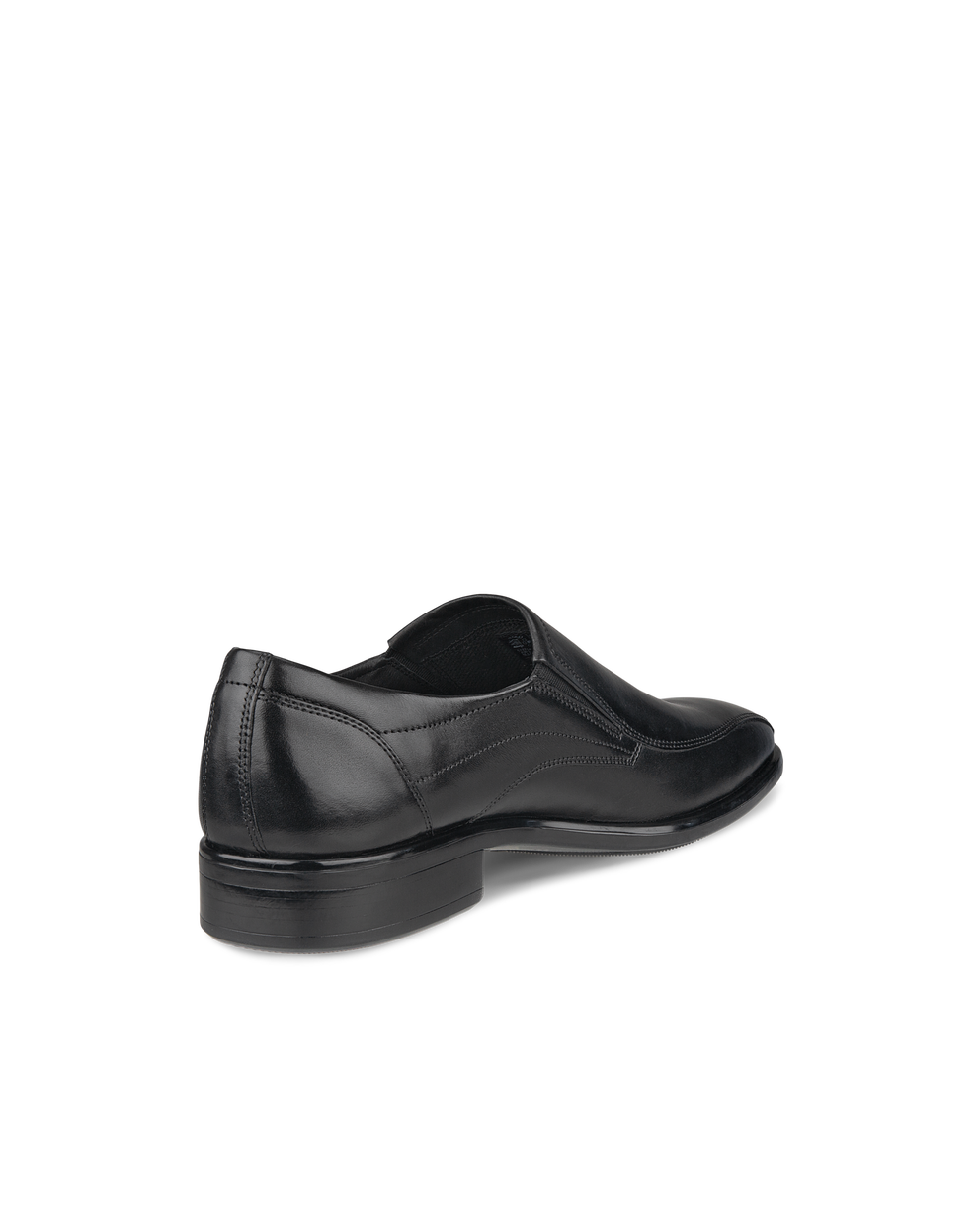 Men's ECCO® Citytray Leather Slip-On Dress Shoe - Black - Back