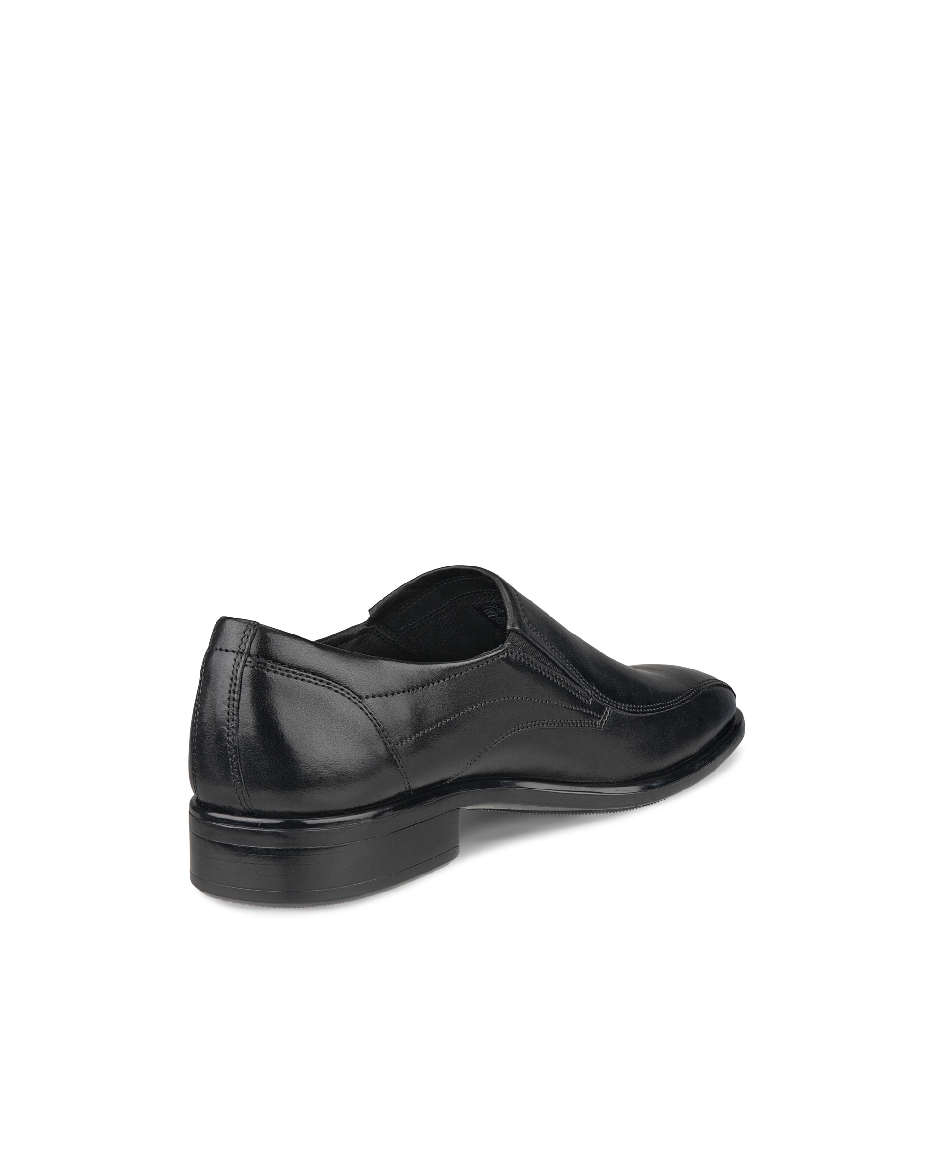 Men's ECCO® Citytray Leather Slip-On Dress Shoe - Black - Back