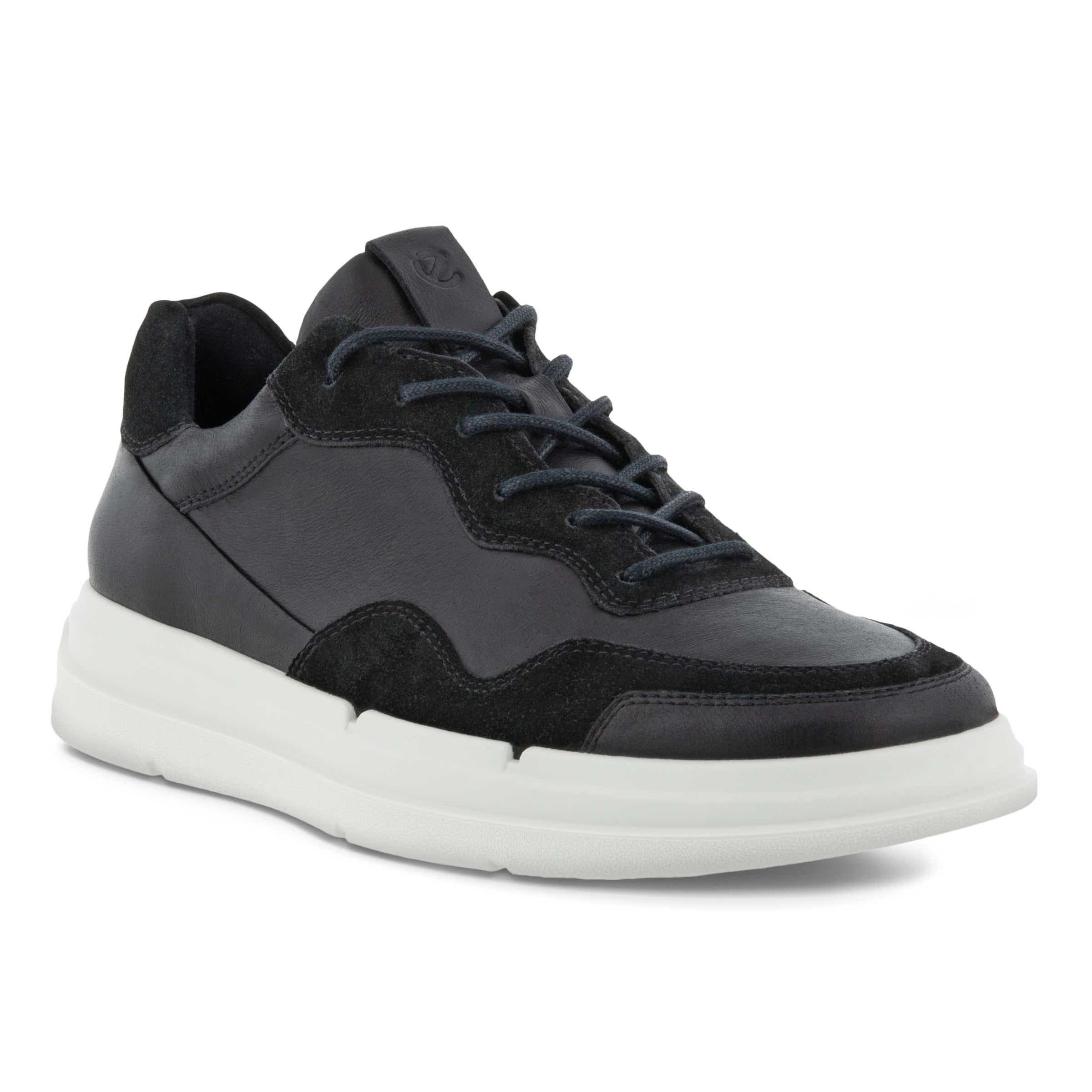 ECCO Soft X ウィメンズ レザースニーカー - 黒 - Main