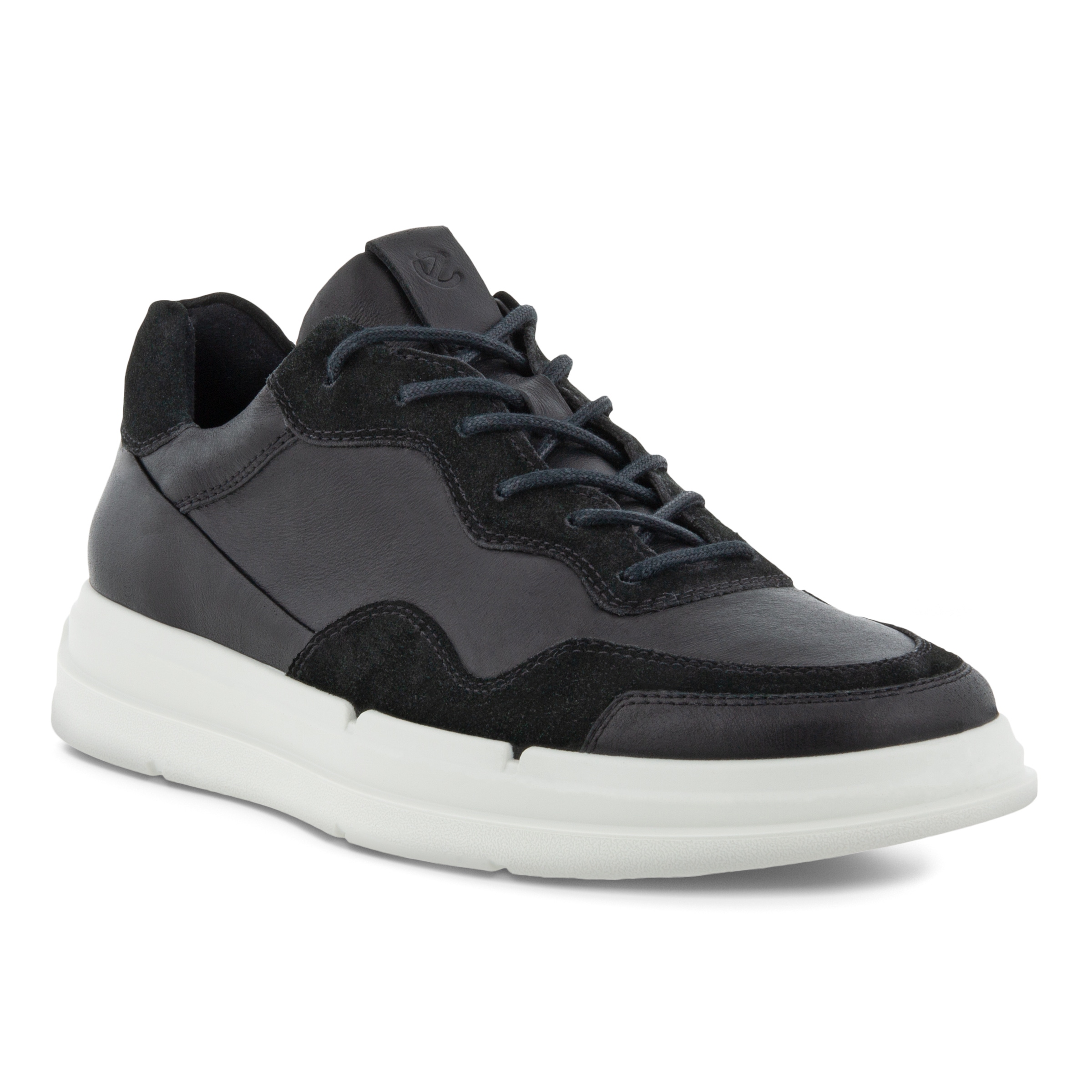 ECCO Soft X ウィメンズ レザースニーカー - 黒 - Main