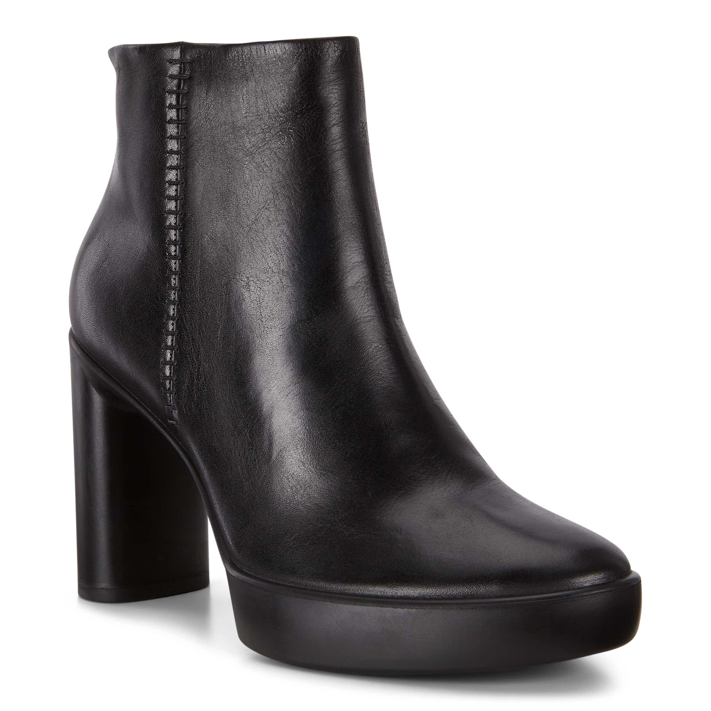 ECCO Shape Sculpted Motion 75 ウィメンズ レザーアンクルブーツ - 黒 - Main