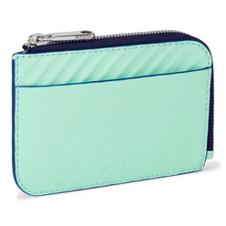 ECCO® Wallet Zipped Grooved Small Leather Wallet - Blue - Main