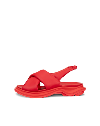 Women's ECCO® Offroad Leather Walking Sandal - Red - Outside