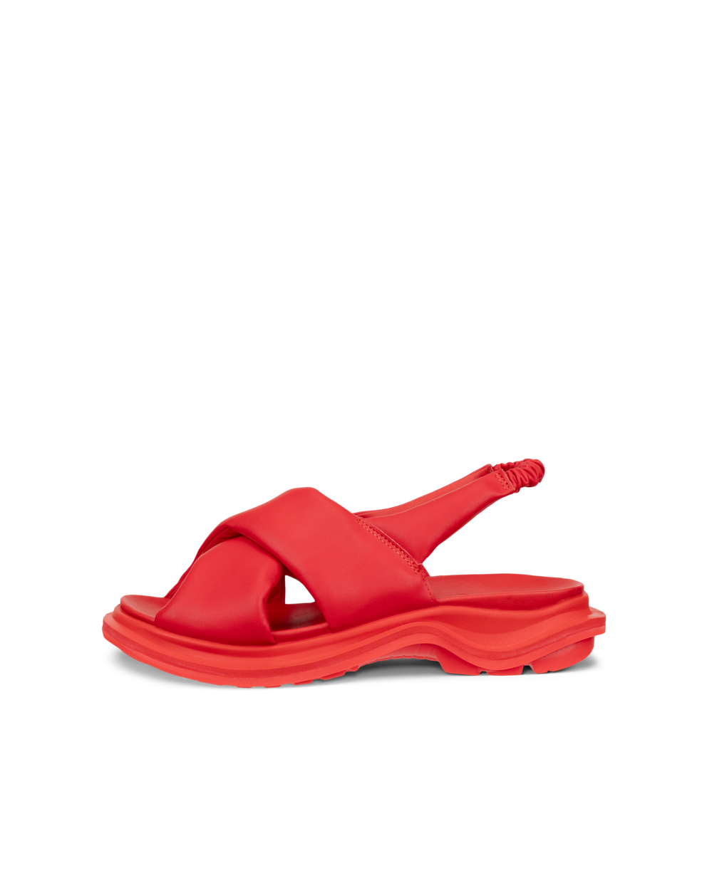 Women's ECCO® Offroad Leather Walking Sandal - Red - Outside