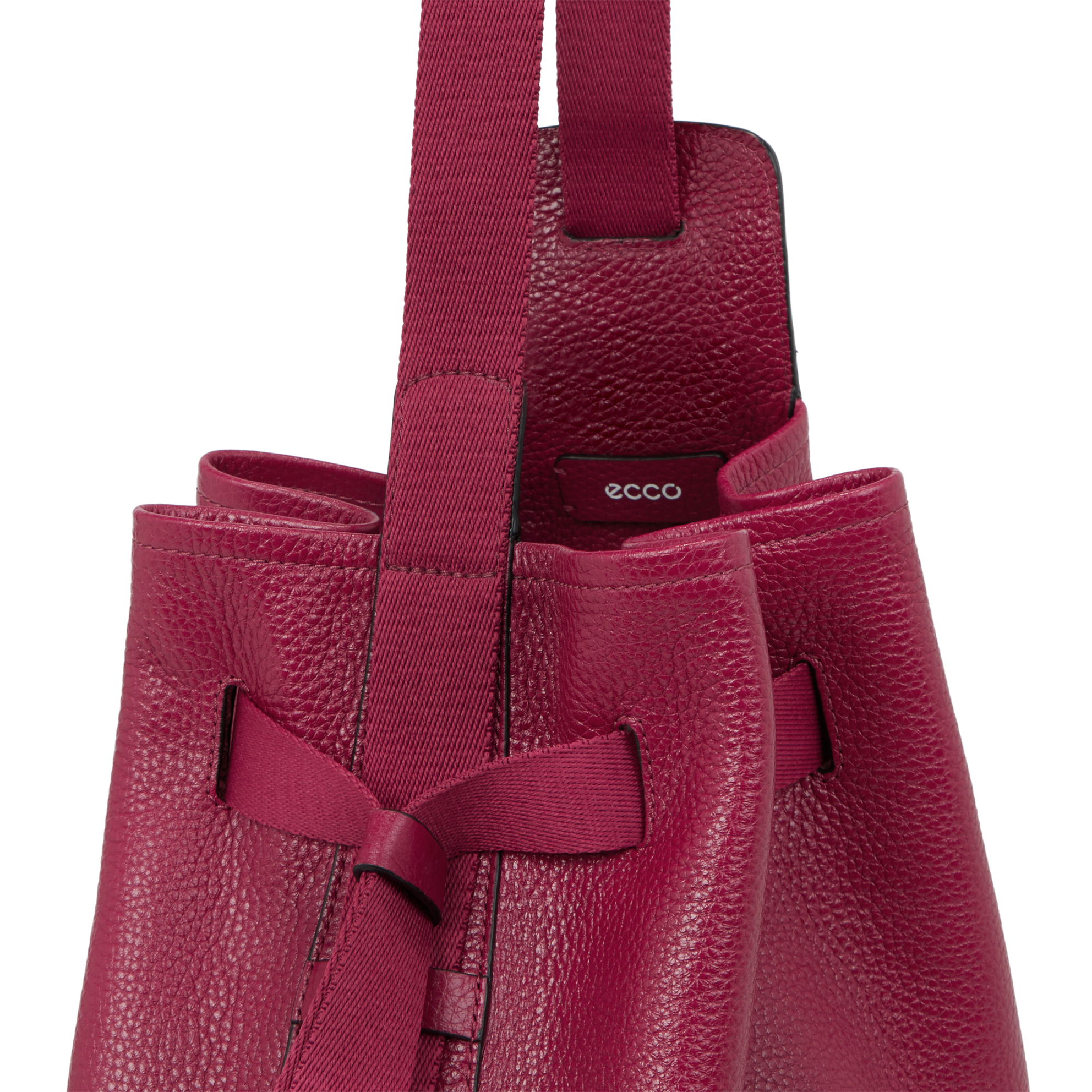 ECCO® Sail Bag Compact Wet Leather Shoulder Bag - Red - Detail-1