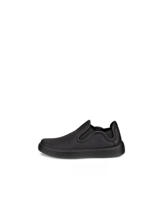 Zapatillas de piel sin cordones ECCO® Street 1 para niño/a - Negro - Outside