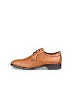 ECCO Men's Citytray Leather Derby Shoes - Brown - Outside