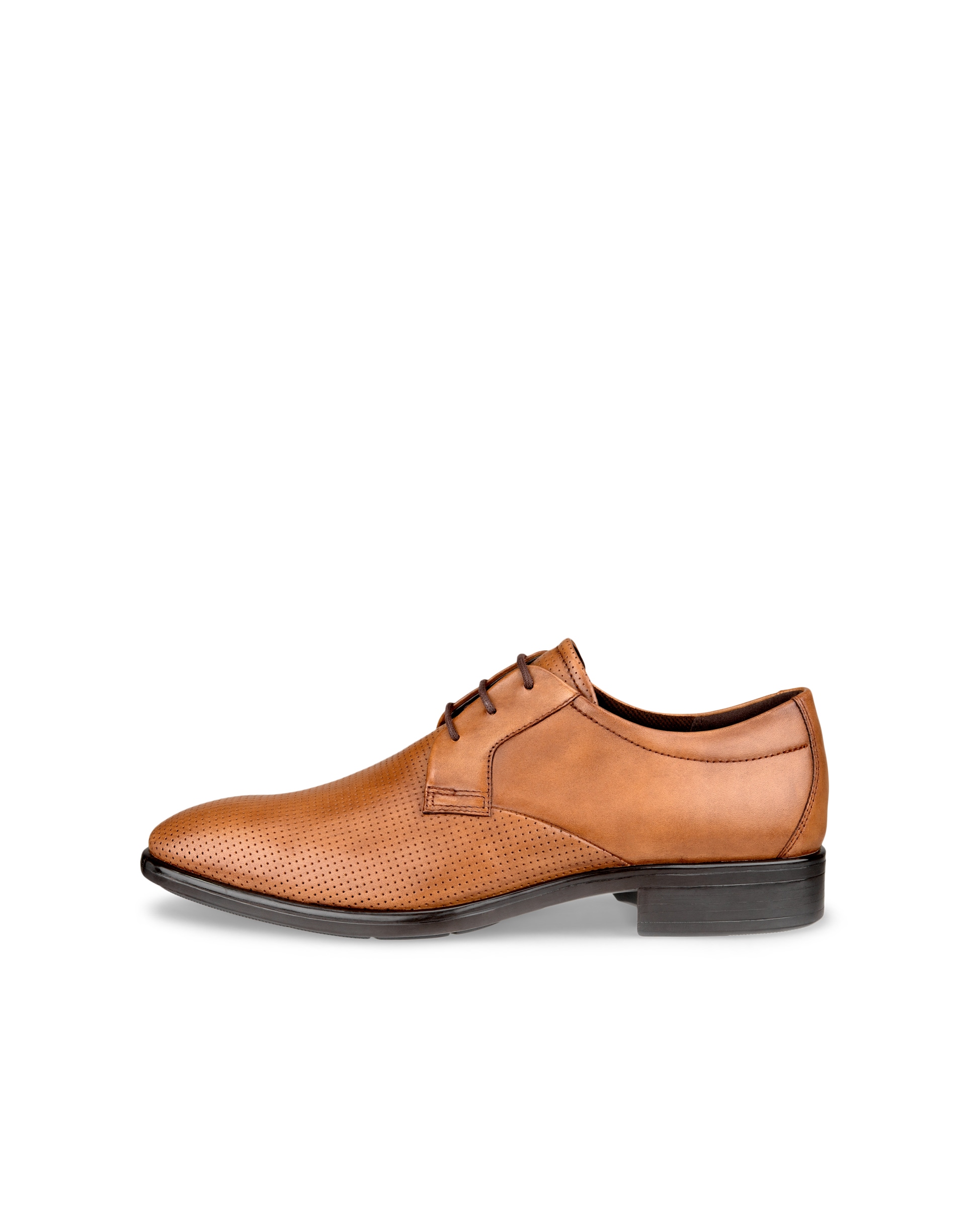 Men's ECCO® Citytray Leather Derby Shoe - Brown - Outside