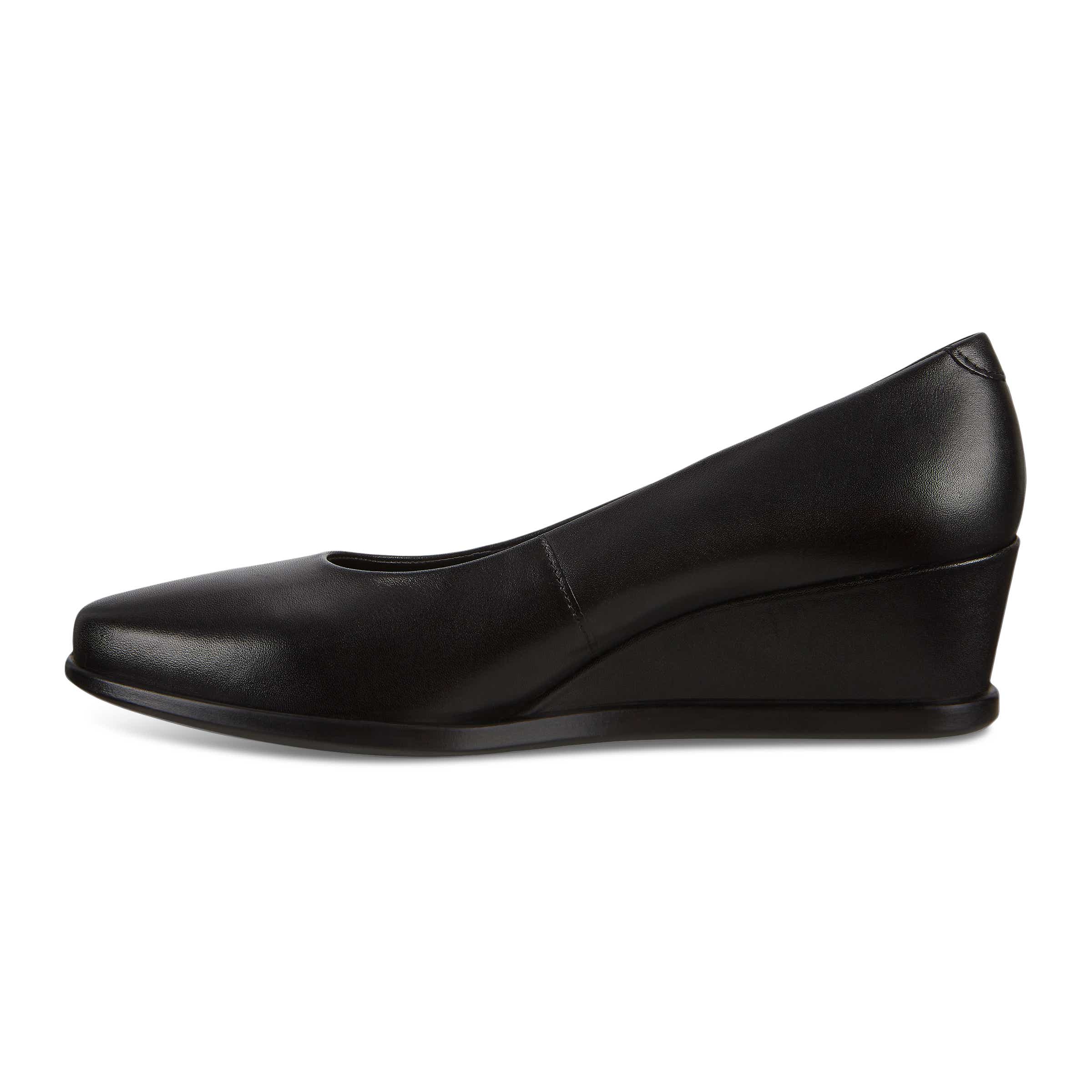 ECCO Shape 45 Wedge ウィメンズ レザーローファー - Black - Inside