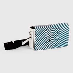 ECCO® E Stack Stripe Leather Phone Bag - Blue - Main