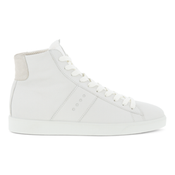 Women's ECCO® Street Lite Leather High-Top Sneaker - White - Outside