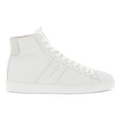 Women's ECCO® Street Lite Leather High-Top Sneaker - White - Outside